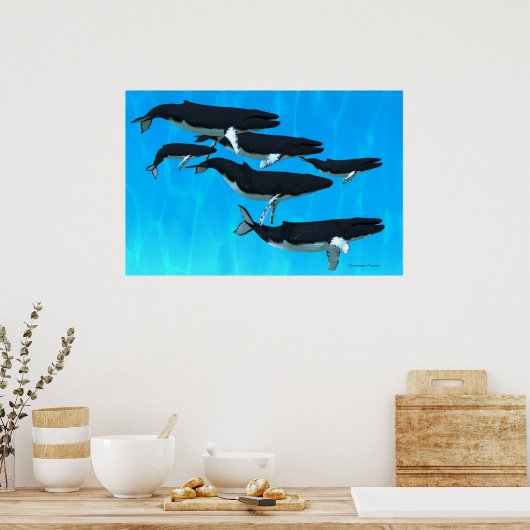 Humpback Whale Family Print (Keuken)