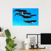 Humpback Whale Family Print (Thuiskantoor)