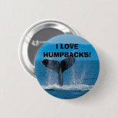 Humpback Whale, ik hou van HUMPBACKS! Ronde Button 5,7 Cm (Voorkant /achterkant)