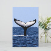Humpback Whale in Ocean Briefpapier (Staand voorkant)