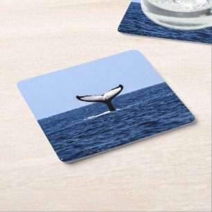 Humpback Whale in Ocean Kartonnen Onderzetters