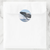 Humpback Whale Jumping High Ronde Sticker (Tas)