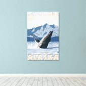 Humpback Whale - Latouche, Alaska Canvas Afdruk (Insitu (Houten vloer))