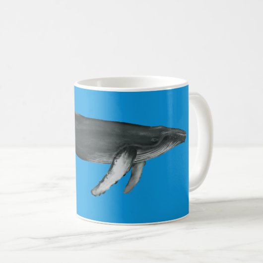 Humpback Whale Mug Blue Koffiemok (Voorkant rechts)