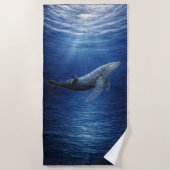 Humpback Whale Ocean Beach Towel Strandlaken (Voorkant)