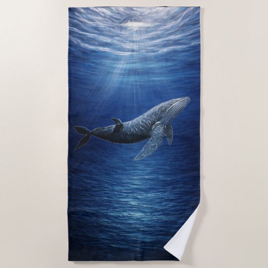Humpback Whale Ocean Beach Towel Strandlaken (Voorkant)