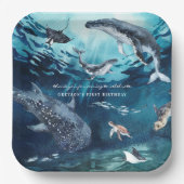 Humpback Whale | Ocean Birthday Papieren Bordje (Voorkant)