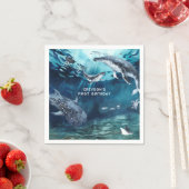 Humpback Whale | Ocean Birthday Party Napkins Servet (Insitu)