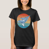 Humpback Whale op Retro Sunset T-Shirt (Voorkant)
