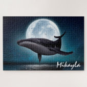 Humpback Whale over Full Moon Legpuzzel (Horizontaal)