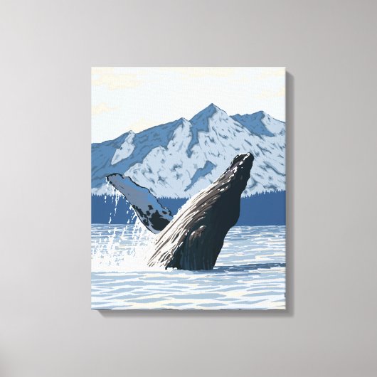 Humpback Whale - Petersburg, Alaska Canvas Afdruk (Voorkant)