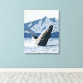 Humpback Whale - Petersburg, Alaska Canvas Afdruk (Insitu (Houten vloer))