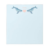 Humpback Whale Pink Heart Blue Notitieblok (Voorkant)
