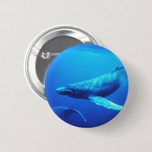 Humpback Whale Ronde Button 5,7 Cm (Voorkant /achterkant)