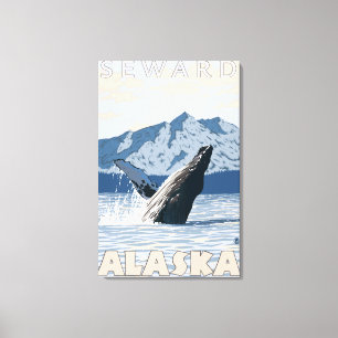 Humpback Whale - Seward, Alaska Canvas Afdruk