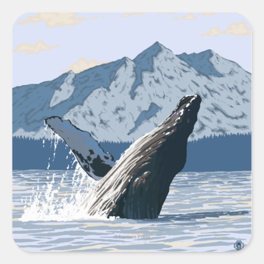 Humpback Whale - Seward, Alaska Vierkante Sticker (Voorkant)