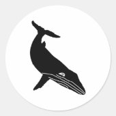 HUMPBACK WHALE SKETCH RONDE STICKER (Voorkant)