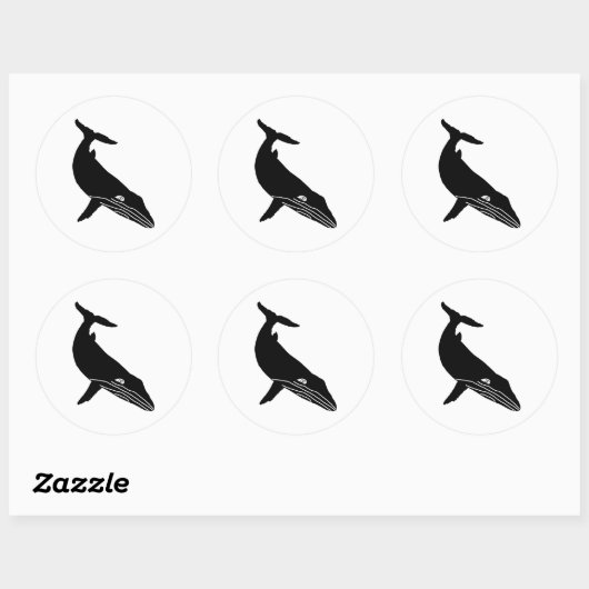 HUMPBACK WHALE SKETCH RONDE STICKER (Vel)