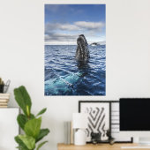 Humpback Whale Spyhops | Hope Bay, Antarctica Poster (Thuiskantoor)
