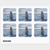 Humpback Whale Spyhops | Hope Bay, Antarctica Vierkante Sticker (Vel)