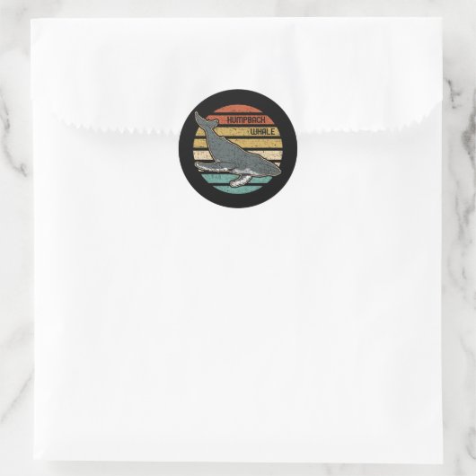 Humpback Whale  Sunset Ronde Sticker (Tas)