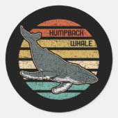 Humpback Whale Sunset Ronde Sticker (Voorkant)