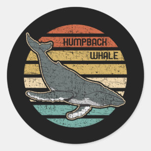 Humpback Whale  Sunset Ronde Sticker