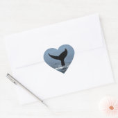 Humpback whale tail hart sticker (Envelop)