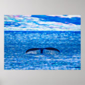 Humpback Whale Tail voor de kust van Maui Hawaii Poster (Voorkant)