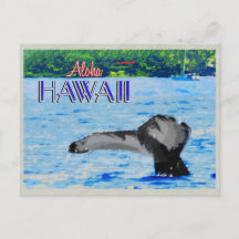 Humpback Whale TailHawaii Vintage Travel Poster