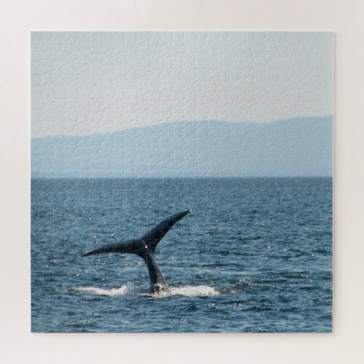 Humpback Whale Tale Schilderachtig Alaska Jigzaag Legpuzzel (Horizontaal)