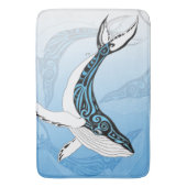 Humpback Whale Tribal Blue Art Badmat (Voorkant Verticaal)