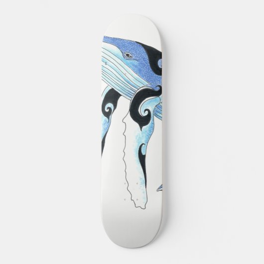 Humpback Whale Tribal Spirit Blue Art Persoonlijk Skateboard (Voorkant)