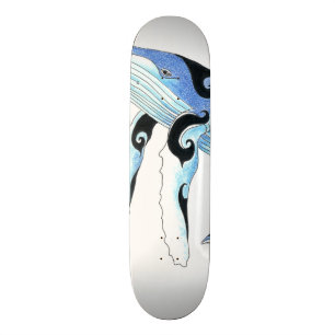 Humpback Whale Tribal Spirit Blue Art Persoonlijk Skateboard