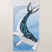 Humpback Whale Tribal Spirit Blue Art Strandlaken (Voorkant)