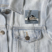Humpback Whale Vierkante Button 5,1 Cm (In situ)