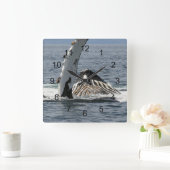Humpback Whale Vierkante Klok (Huis)