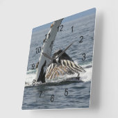 Humpback Whale Vierkante Klok (Hoek)