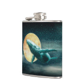 Humpback Whale Vliegt naar de Mon Wrapped Kolf Heupfles (Links)