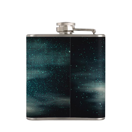 Humpback Whale Vliegt naar de Mon Wrapped Kolf Heupfles (Achterkant)