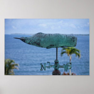 Humpback Whale Weather Vane Poster