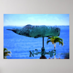 Humpback Whale Weather Vane Poster