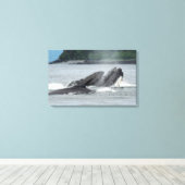 Humpback Whales Canvas Afdruk (Insitu (Houten vloer))