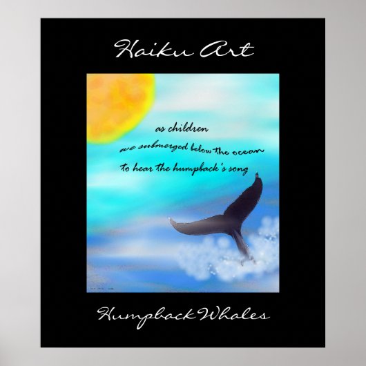 Humpback Whales Haiku Art Print (Voorkant)