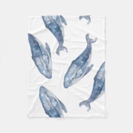 Humpback Whales in Waterverf Fleece Deken