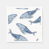 Humpback Whales in Waterverf Servet (Voorkant)