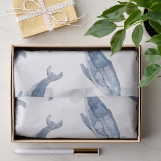 Humpback Whales in Waterverf Tissuepapier (Geschenk)