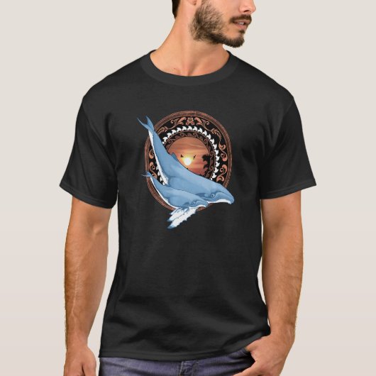 Humpback Whales Polynesiaanse stijl T-shirt (Voorkant)