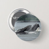 Humpback Whales Ronde Button 5,7 Cm (Voorkant /achterkant)