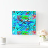 humpback whales wall clock vierkante klok (Huis)